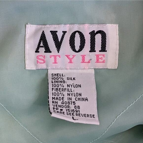 Vtg 90s Avon Style Floral Chain Print Silk Track Jacket Windbreaker Pastel Retro - Picture 2 of 14